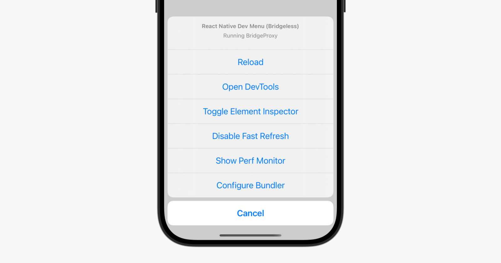 The React Native Dev Menu